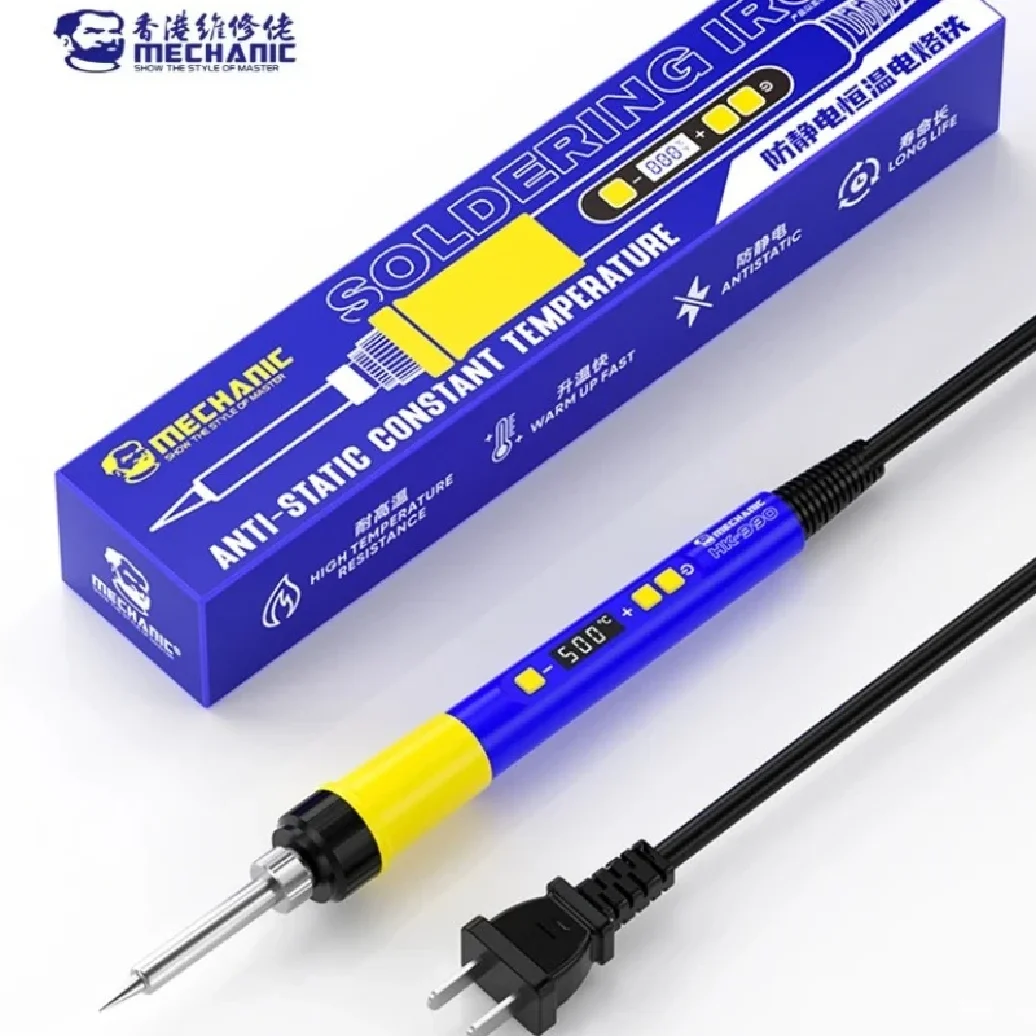 

Паяльник MECHANIC HK-990 антистатический термостатический 90 Вт, высокомощный, с цифровым дисплеем, быстрый нагрев, набор инструментов для пайки и ремонта