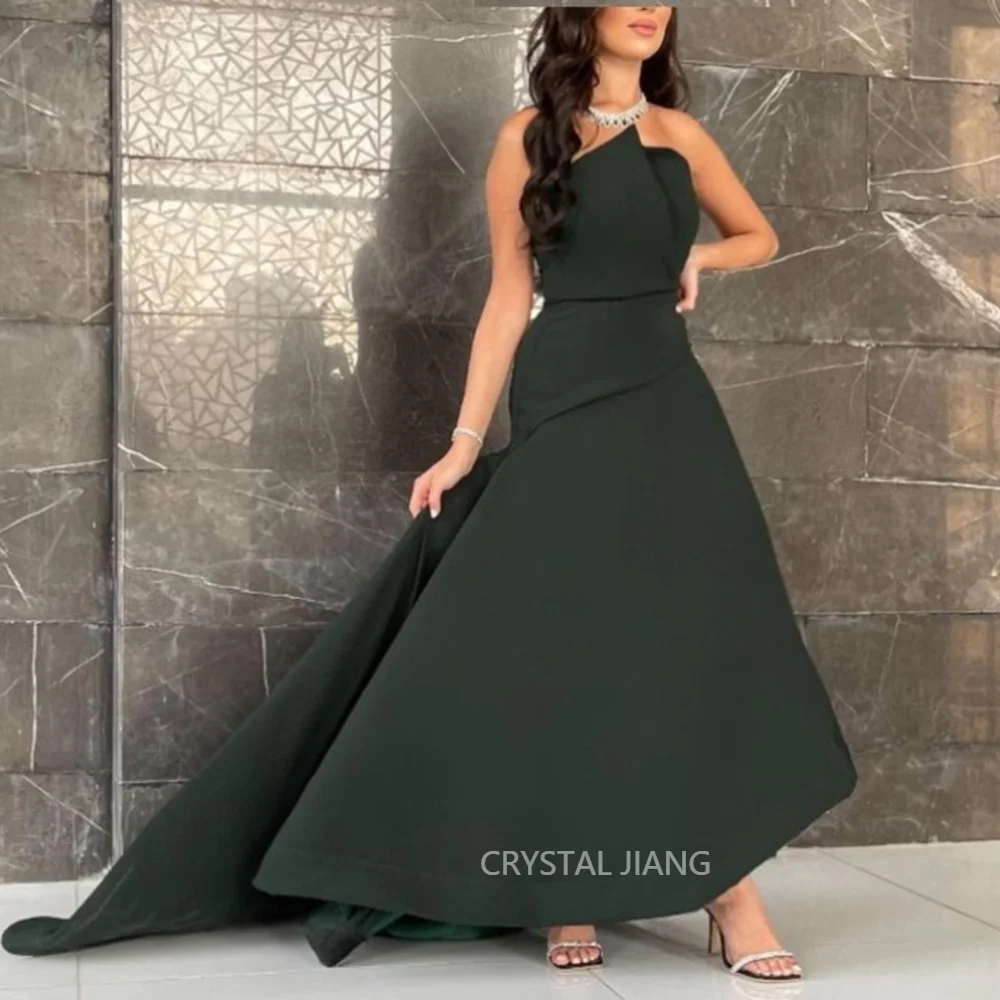 Classy Strapless Crepe Evening Dresses Sleeveless A Line Ankle Length вечернее платье Party Gowns for Women