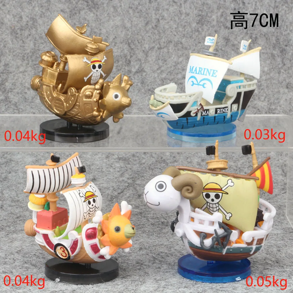 One Pieces Pirates Boat Going Merry Thousand Sunny Grand Pirate Ship Model Car Decoration Cartoon Action Figure Kids Charm Toy