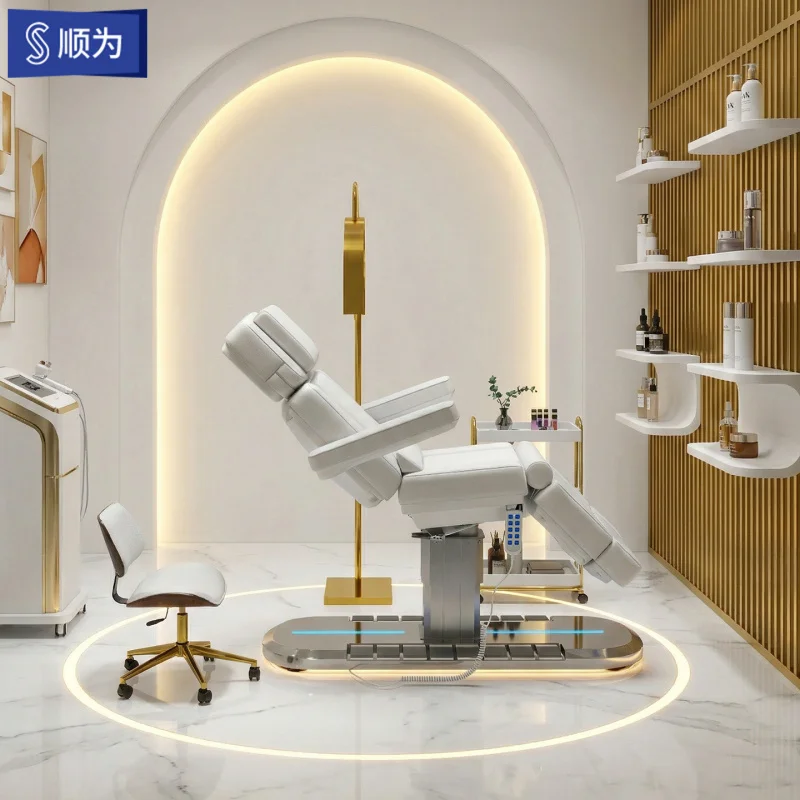 Massage Table & Bed,Beauty Salon Furniture,Medical , Rotatable Massage Bed Beauty Salons, Adjustable Height, Suitable Ear Cleani
