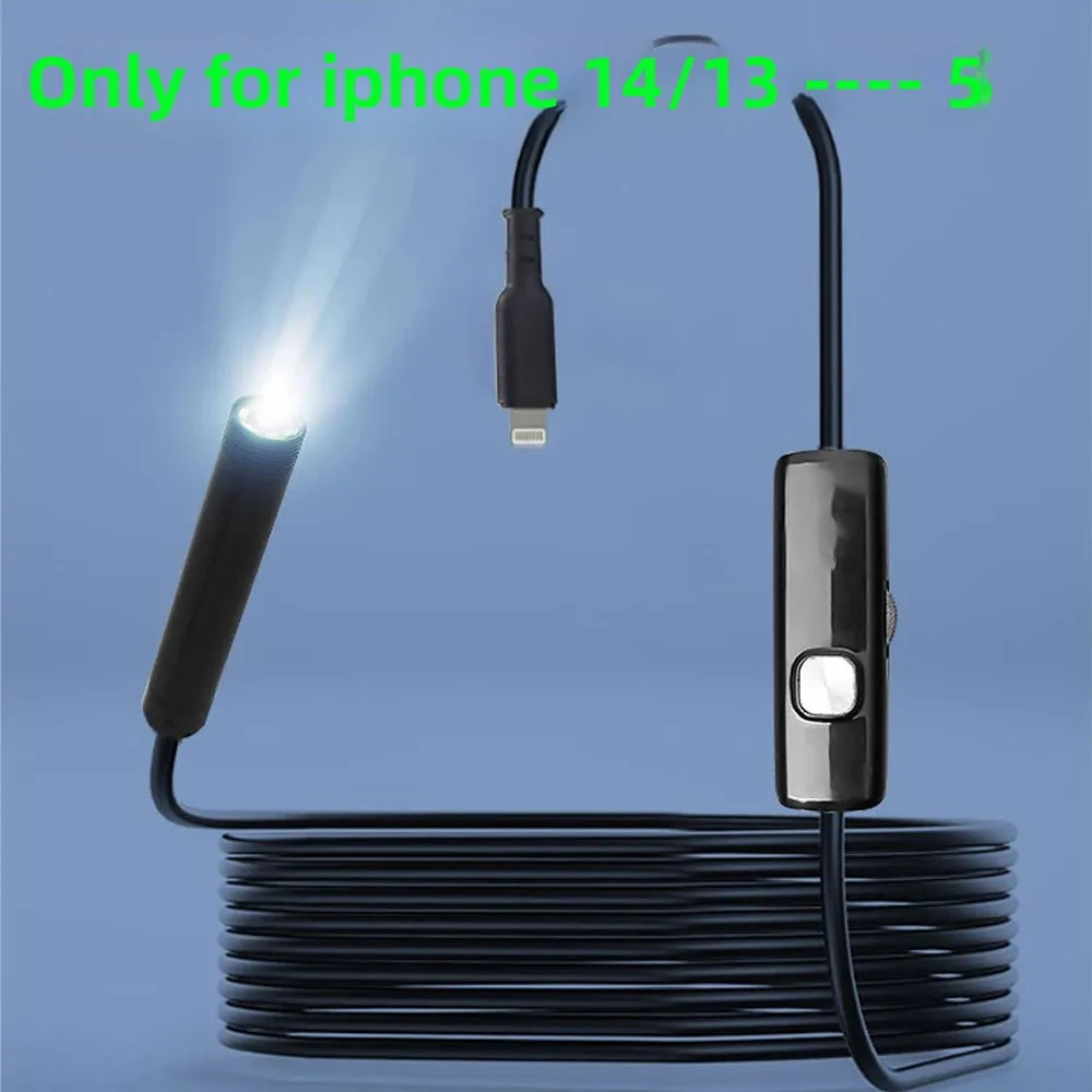 Endoscope Camera For iPhone Cars Endoscopic Waterproof 8 LEDs Borescope Automobile engine Inspect...
