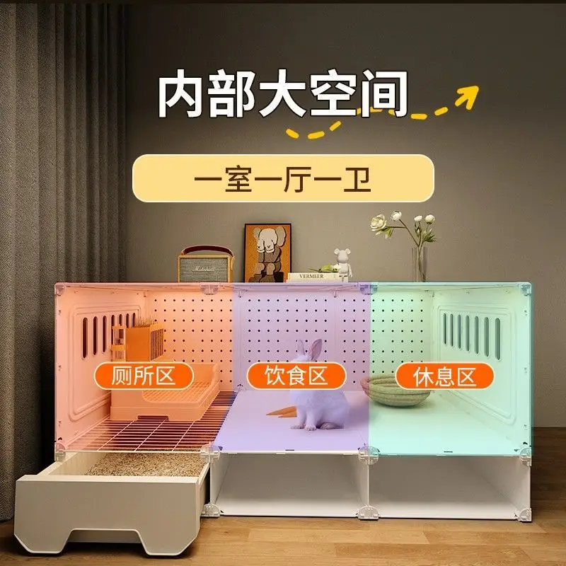 Konijnenkooi huishoudelijke villa automatische mestreiniging extra groot luxe nest konijnenhuis huisdier huisdier kast