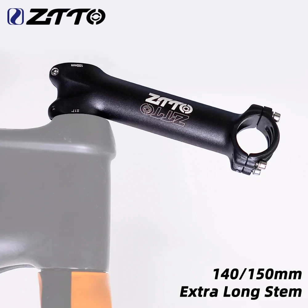 ZTTO 140 150mm Extra Langer Fahrradvorbau 7 17 Grad Aluminiumlegierung 31,8mm Fahrradlenker-Vorbau für Fixie Bahnrad Rennrad