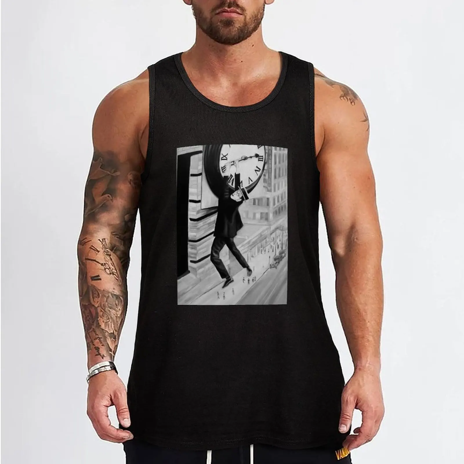 HAROLD LLOYD Tank Top gym shirt man Fitness men clothing