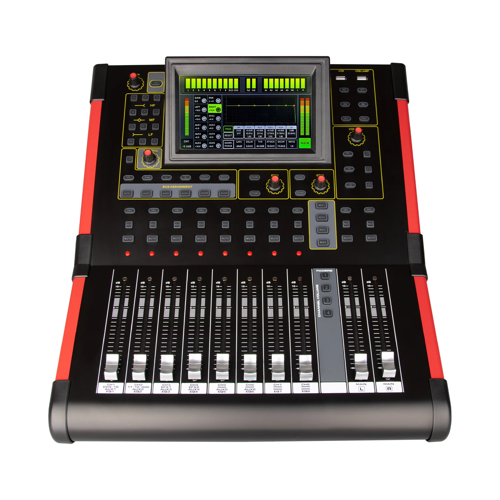 

MD12 Professional Digital Audio Mixer 12 Channel Audio Mixer Sound Mixing Console 48V Phantom Power