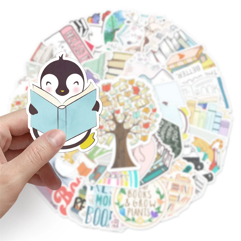 10/30/50PCS Reading Cartoon Personality Creative Graffiti Sticker Desk Guitar Computer Refrigerator Waterproof Sticker Wholesale