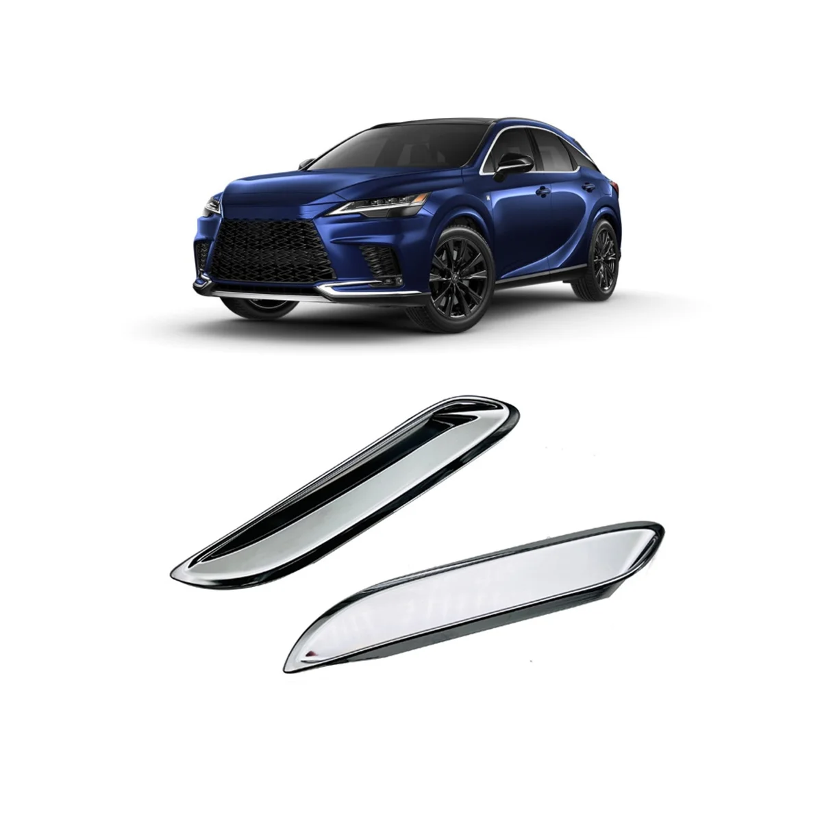 Car Electroplating Decorative Frame Rear Bumper Vent Cover Accessories for Lexus RX 350 350H 500H 2022 2023