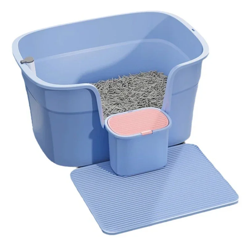 

Semi-Closed Cat Sandbox Ample Space Sand Leakage Prevention Easy Trash Disposal Modern Cat Toilet Design Enhances Hygiene