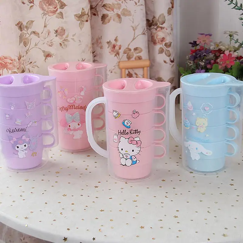 1000Ml Kawaii Sanrio Hello Kitty Water Bottle Kuromi My Melody Cinnamoroll Household Large Capacity Cartoon Cute Cold Kettle