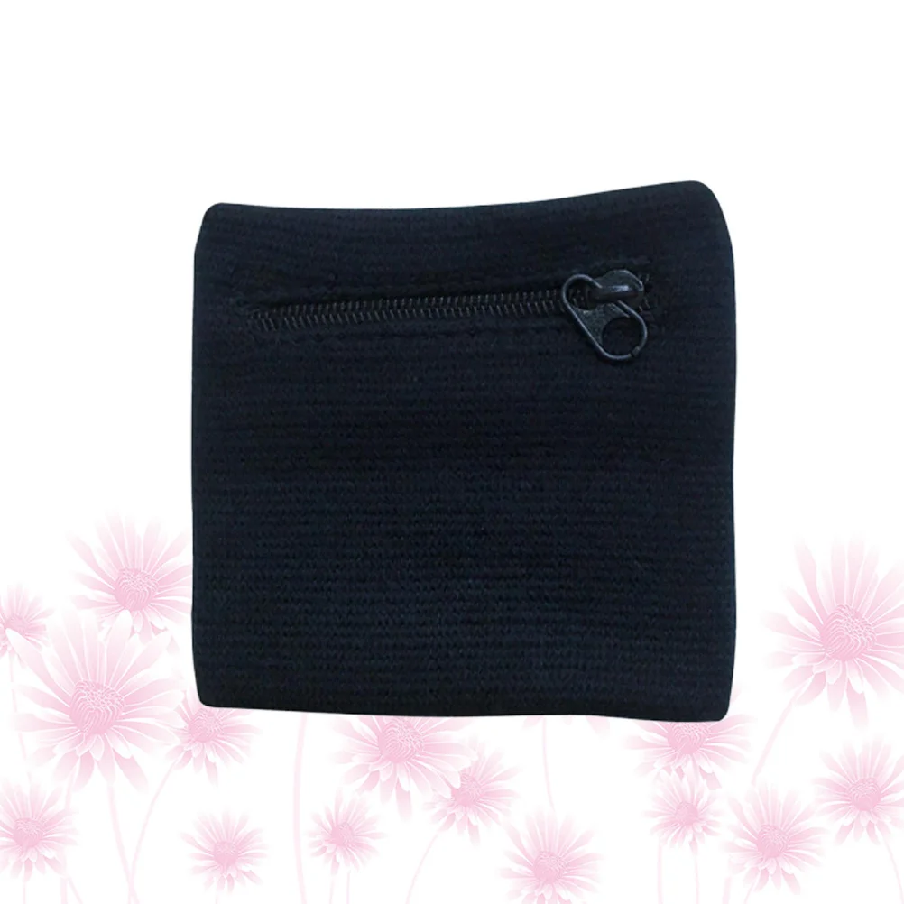 

Unisex Wrist Wallet Pouch Band Black Comfortable Polyester Cotton Zipper Purse for Running Training Cycling Gym Sports Wrist