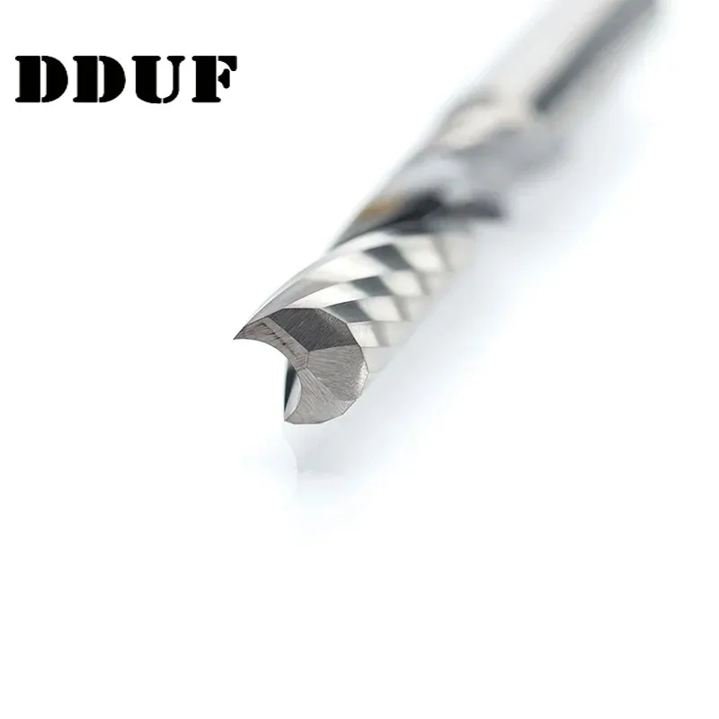 DDUF Single Edge End Mill 6MM Shank For MDF Acrylic Solid End Mill Carbide End Mill CNC Woodworking Router