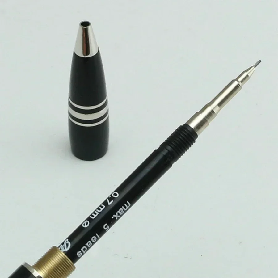 إصدار محدود من قلم الرصاص الميكانيكي MB، مشبك ذهبي من الراتنج الأسود، تصميم خاص، أقلام كتابة معدنية على شكل رقعة الشطرنج، سلسلة كلاسيكية