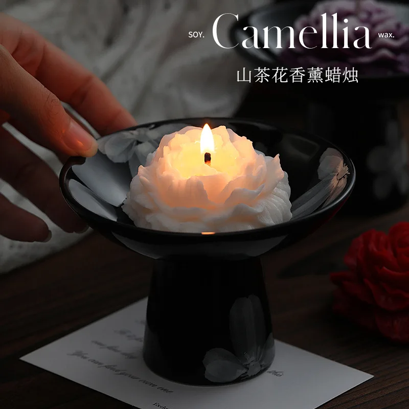 Candele profumate di camelia semplice senso avanzato yoga meditazione regalo di compleanno decorazione della casa ornamento