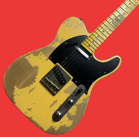 2026 Hot Sale Guitar Maple Fretboard Alder Body Cream Yellow Color