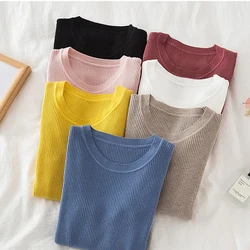 Zoki New Women Sweater Autumn Long Sleeve Pullover Basic Top Fashion O Neck Elastic Female Winter Solid Knitted Jumper