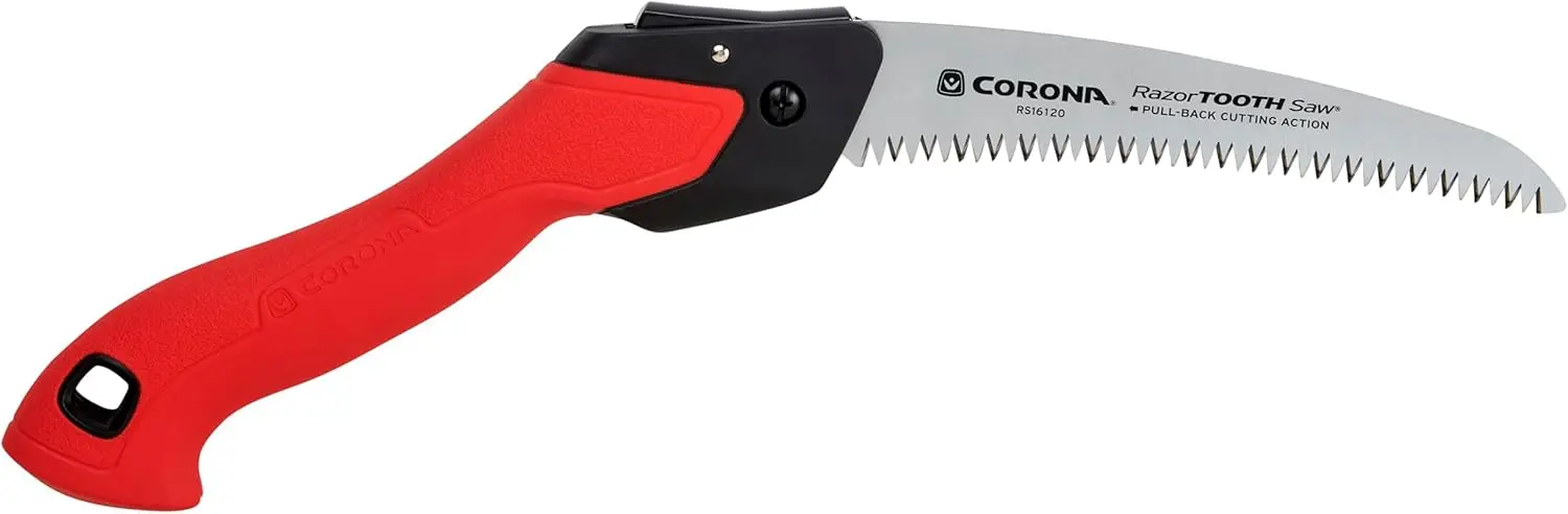 

Folding Pruning Saw with 7-Inch Blade for Tree & Branch Cutting, Fast-Cut Razor Tooth Hand Saw for Gardening and Yard Work