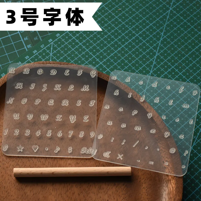 Transparenter Buchstabenstempel, Digitaler Stempel aus pflanzlich gegerbtem Crazy-Horse-Leder, handgefertigtes DIY-Lederwerkzeug zum Musterdruck – Detail 8