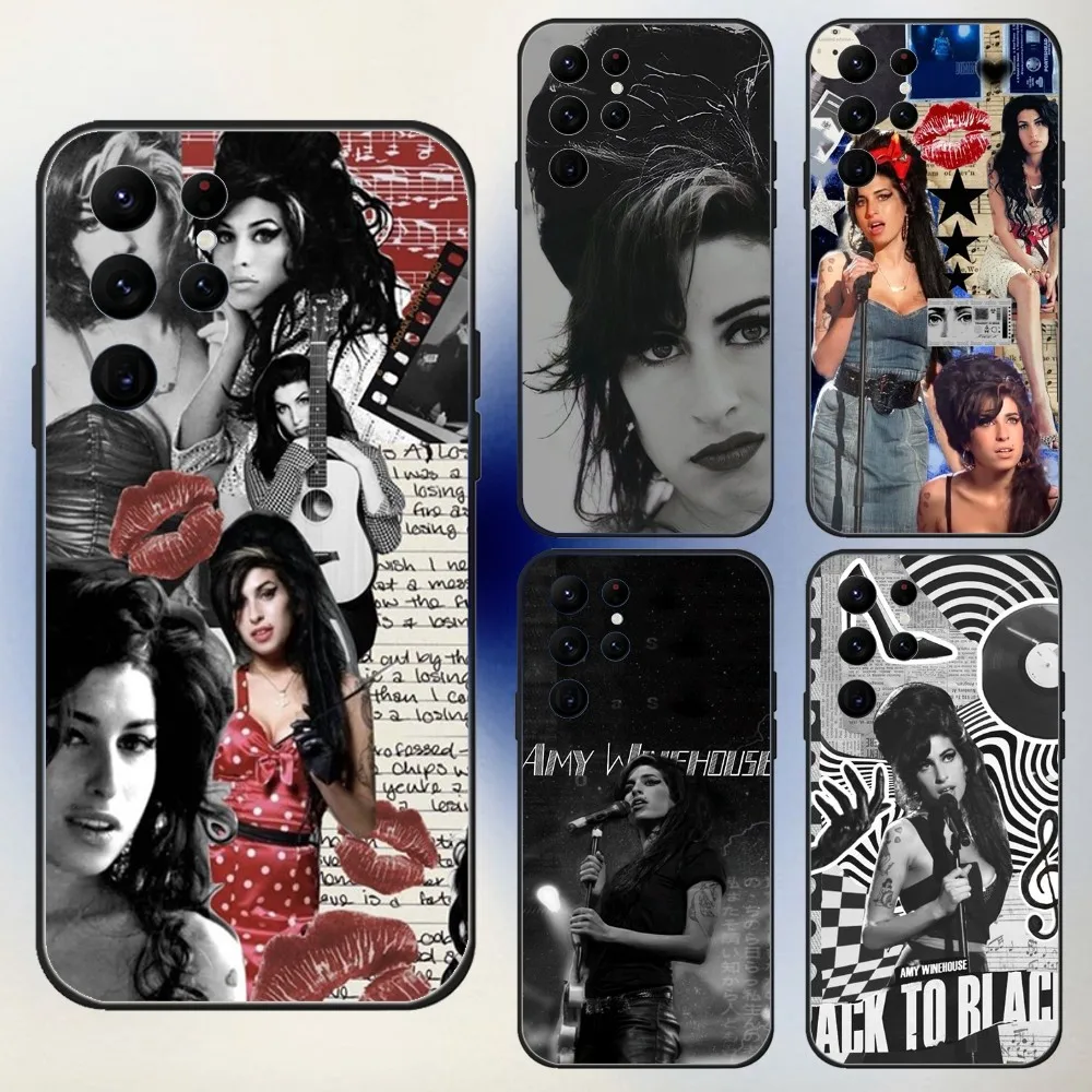 

Amy Winehouse Singer Phone Case For Samsung S24,23,22,30,21,10,9,Ultra,Plus,Lite,FE,5G Black Soft Case