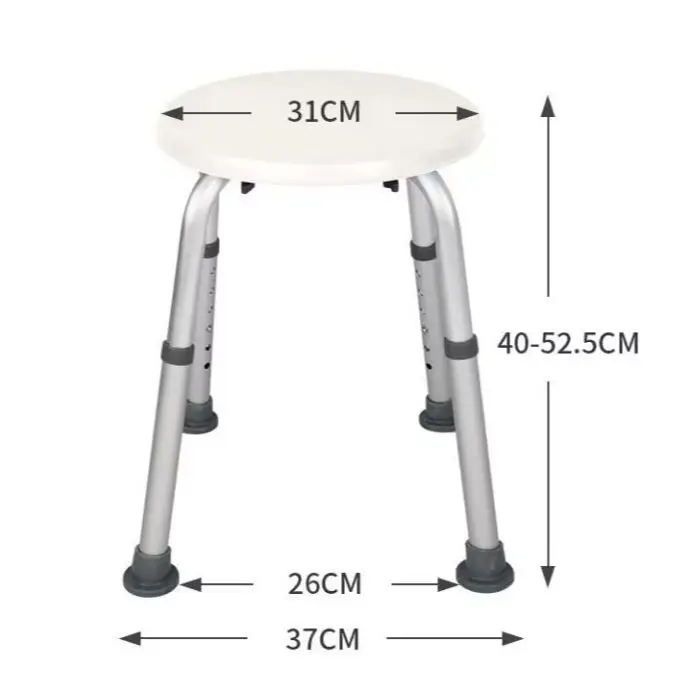 Round Senior Shower Seat Shower Chair for Inside Shower For Elderly Disabled Pregnant Women Aluminum Alloy Shower Chairs
