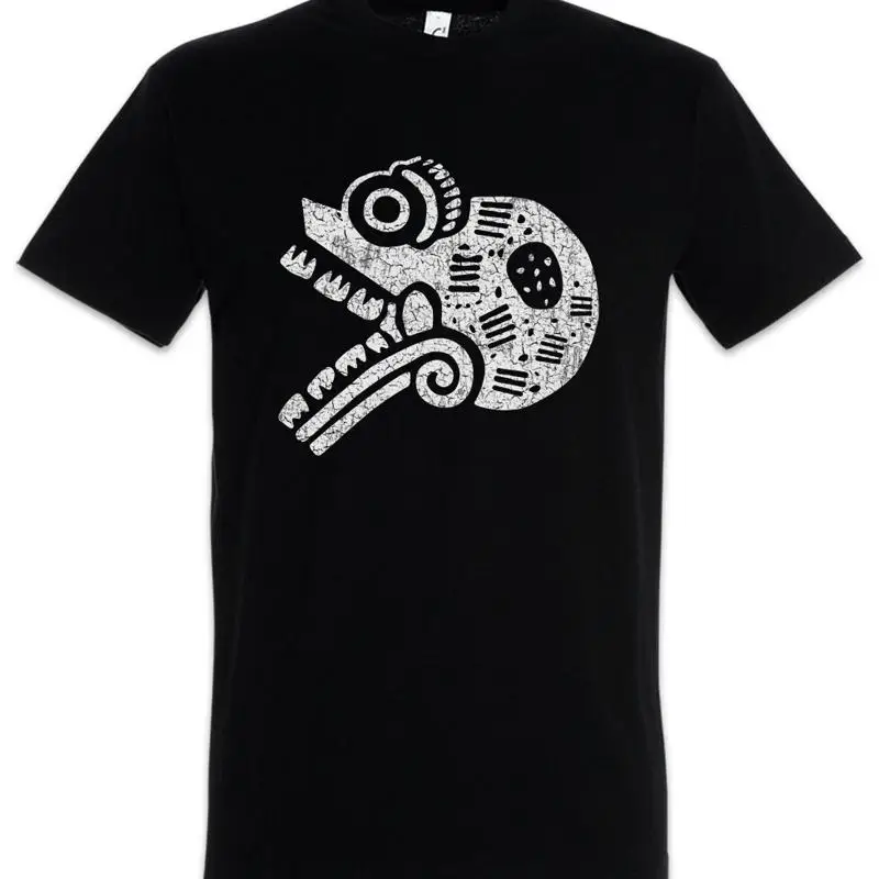 T-shirt crâne aztèque, tatouage de l'empire aztèque, symbole de la tribu des indiens américains