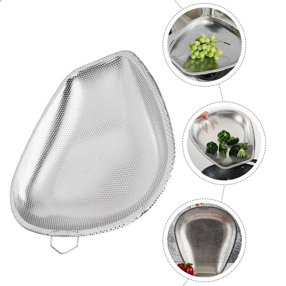 

Stainless Steel Colander Vegetable Drainer Fruit Washing Basket Rice Strainer Mesh Drain Kitchen Tool Multipurpose Sieve