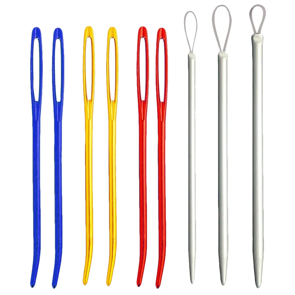 

9pcs Tapestry Needle Set Sewing Needles Aluminum Alloy Bent Tip Large Eye Wool Yarn Craft Knitting Project Storage
