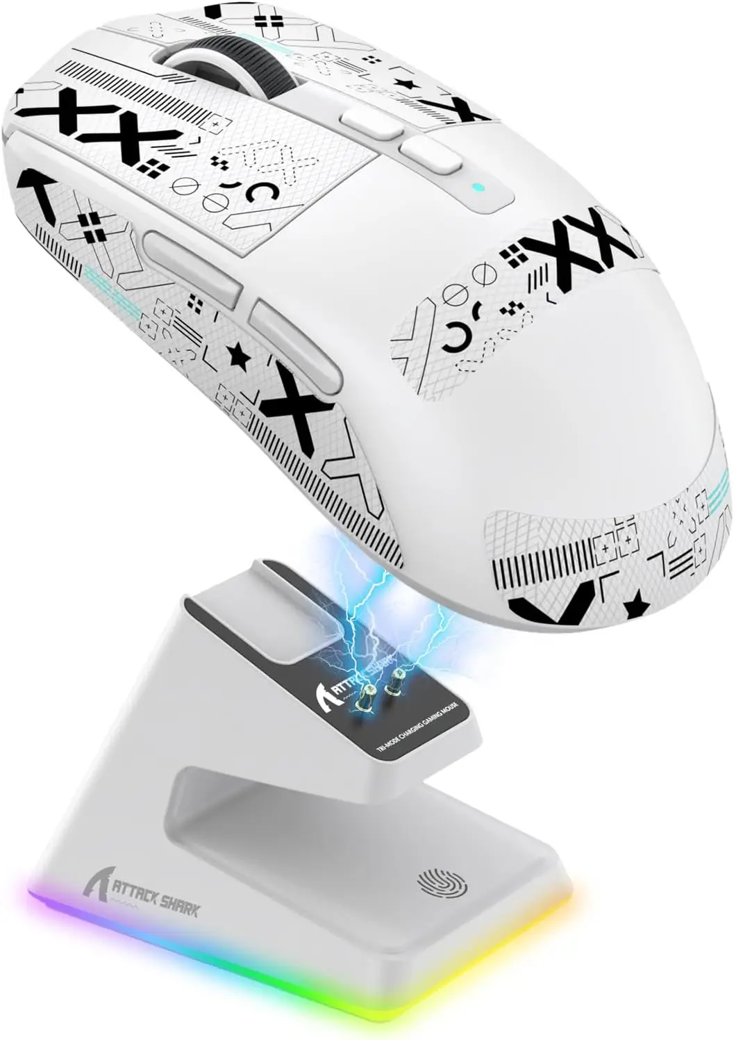 

Оригинальная легкая беспроводная игровая мышь ATTACK SHARK X6 с зарядной базой с RGB-подсветкой, трехрежимная проводная/2,4 ГГц/BT5.2, ПК/Mac