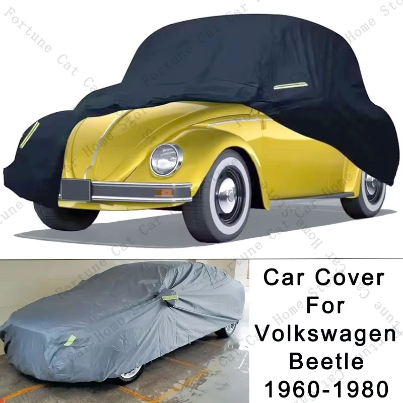 

Outdoor Waterproof Full Car Cover for Volkswagen Beetle 1960-1980 All Weather Car Protector for Snow Rain Dust Hail Protection