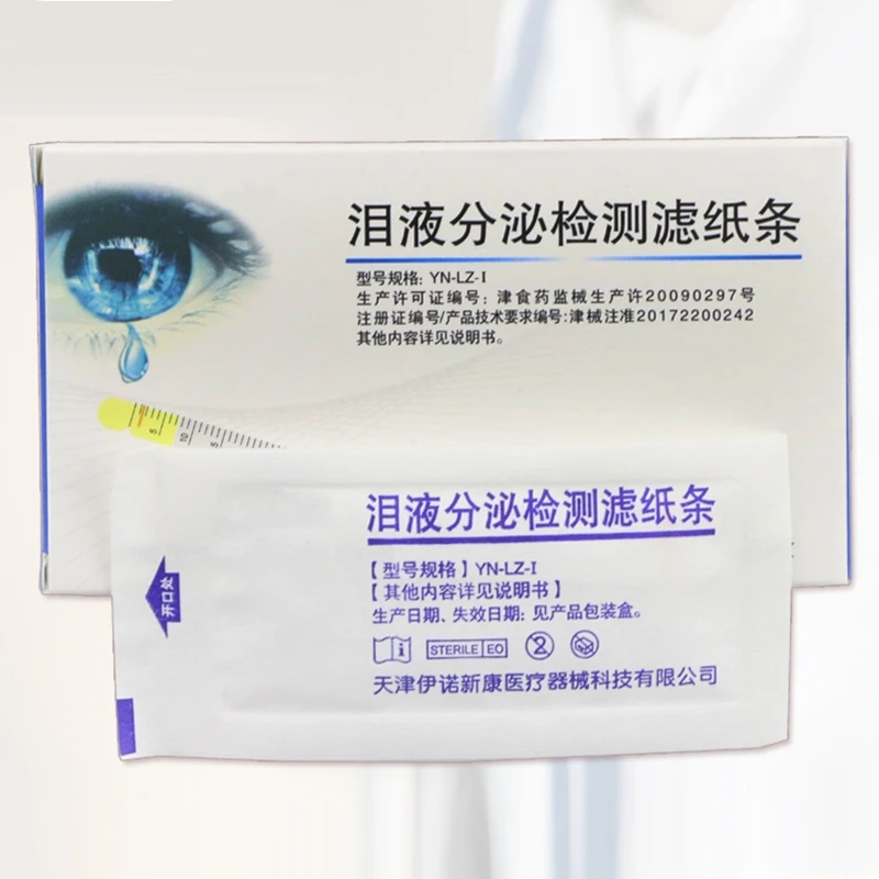 Carta per test oftalmologico Rilevazione di lacrime artificiali Striscia di carta da filtro Lacrima Secre Drosphip