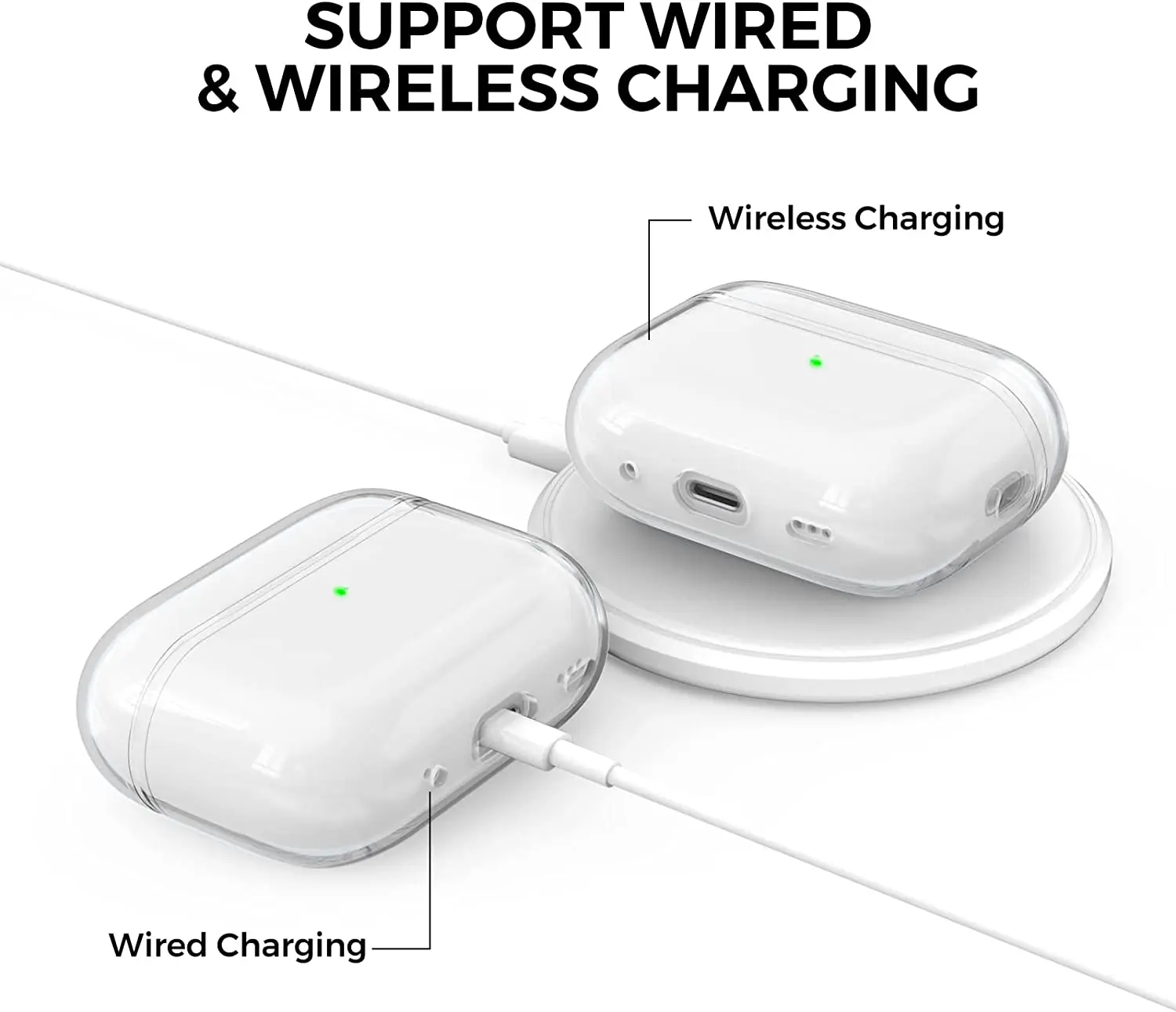 حافظة لجهاز Airpods Pro 2 شفافة متوافقة مع ماج-آمنة للشحن اللاسلكي حافظة حماية لينة من البولي يوريثان لأجهزة Airppods Pro 2 2022