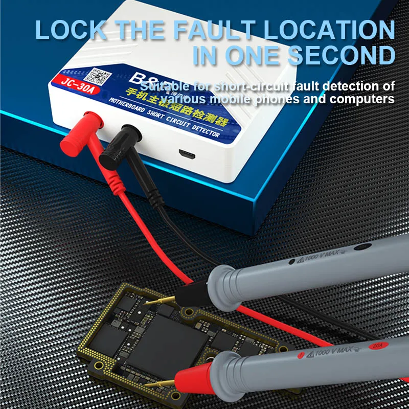 B&R JC-30A Main Board Short Circuit Detector for Mobile Phone Computer Disassemble Capacitor Resistor Fuse Screw Repair Set