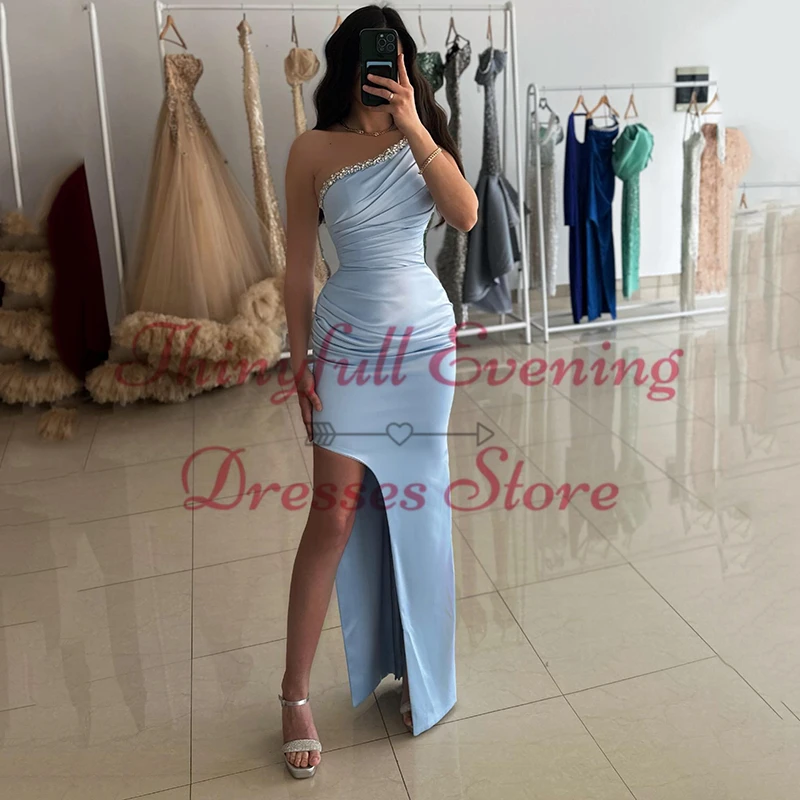 Thinyfull 2024 Mermaid Prom Evening Dresses One Shoulder Floor Length Party Dress Formal Night Cocktail Prom Gowns Custom Size