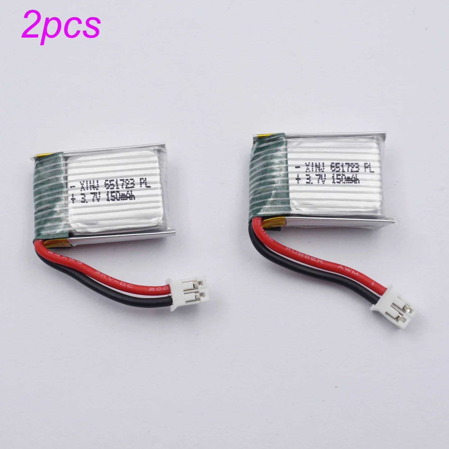 2pcs 3.7V 150mAh 20C LiPo Li Battery JST-PH 2.0 Connector 651723 For JRC H20 H36 NH010 Drone Efficient Mini Four-axis Aircraft