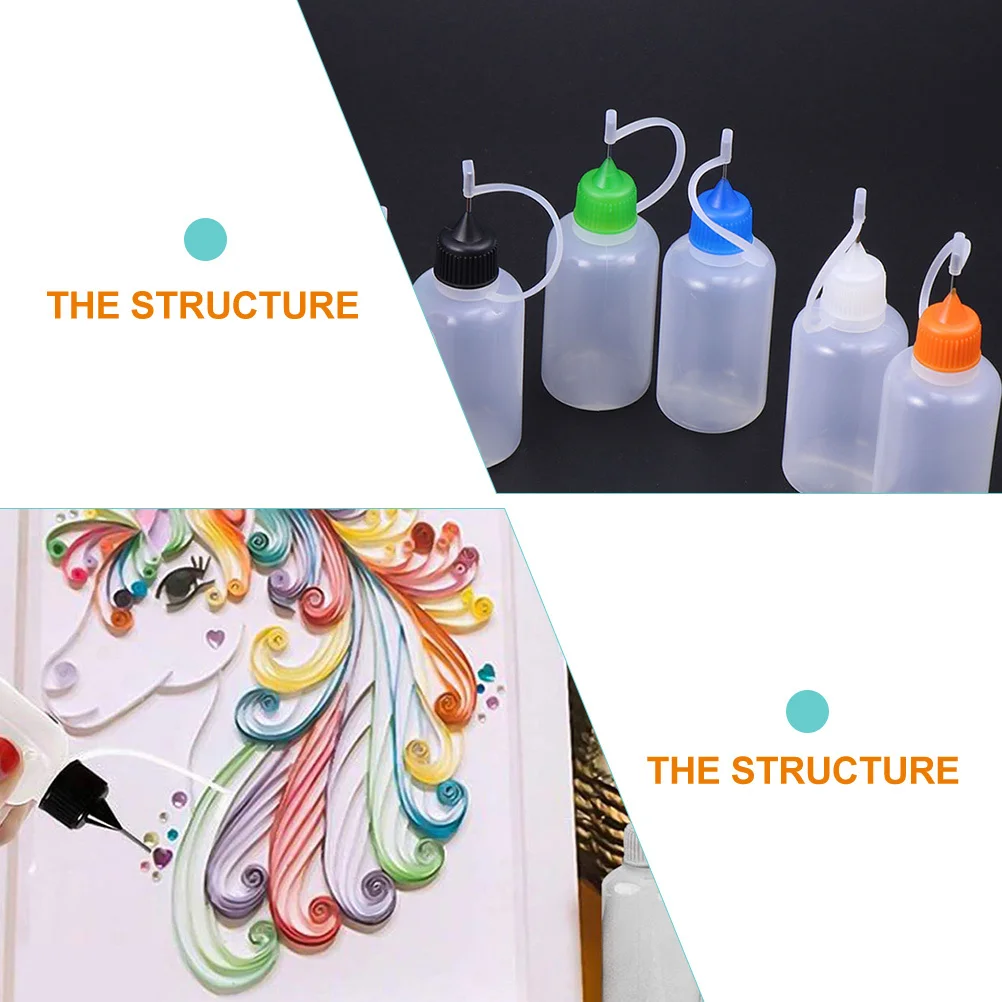 

10 Pcs Paint Mixing Bottle Dropper Squeeze Dispenser Bottles Needle Plastic Mini Glue Fine Tip Nozzle