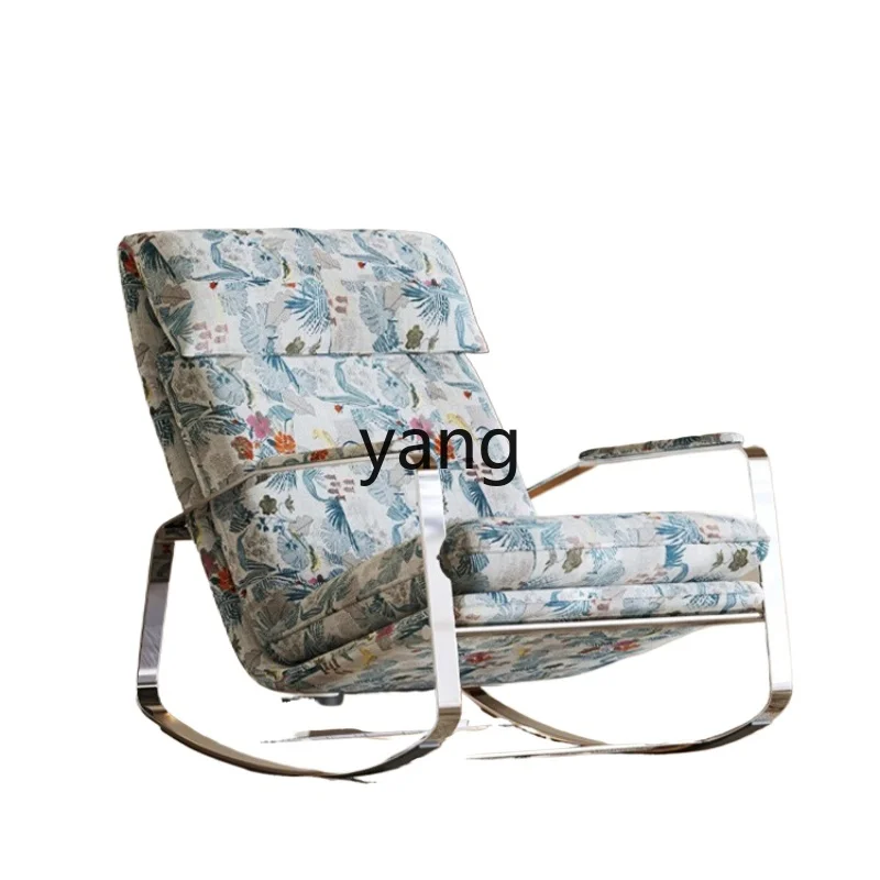 

LH stainless steel wabi sabi antique living room bedroom balcony single sofa rocking chair