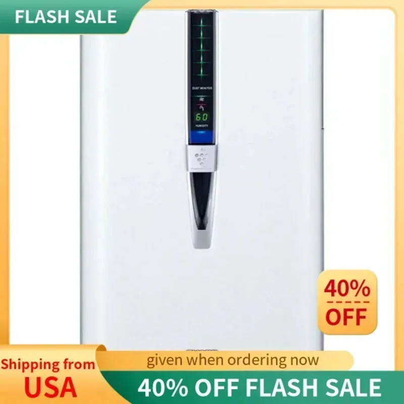 ECSHARP Pembersih Udara Dan Pelembap Udara Dengan Teknologi Ion Plasmacluster Untuk Ruangan Berukuran Besar. Filter HEPA Sejati Untuk Debu, Asap, Kolam