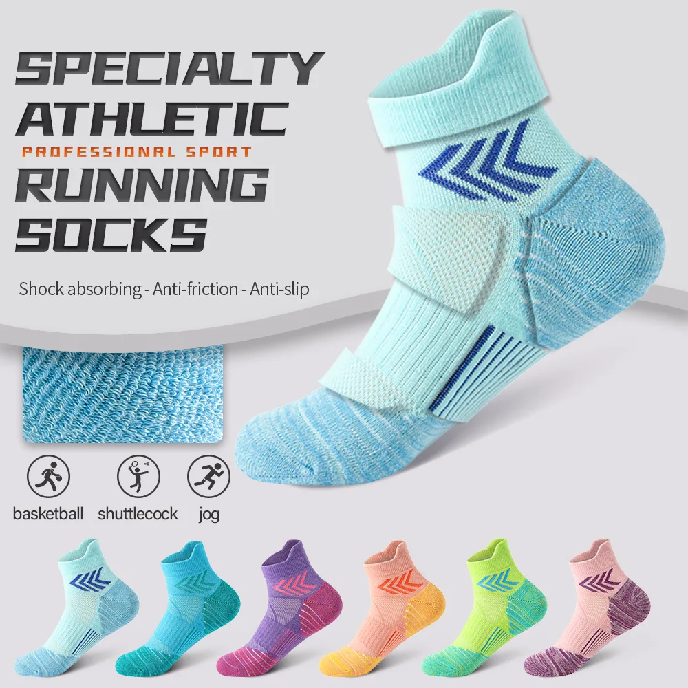 

5 Pairs Professional Basketball Socks for Women Running Marathon Sports Training Quick Dry Cushioned Athletic Socks
