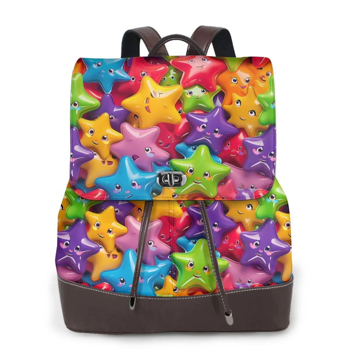 กระเป๋าเป้สะพายหลังผู้หญิงลายดาว 3 มิติ ดีไซน์ใหม่สุดฮิต หนังคุณภาพสูง เรียบง่าย ทันสมัย จุของได้เยอะ