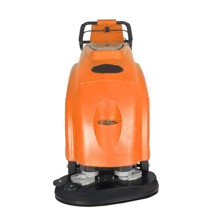 Multi Function Dual-brush Walk-behind Manual Floor Scrubber Dry Wet Industrial Floor Sweeper Scrubber-drying Cleaning Machine