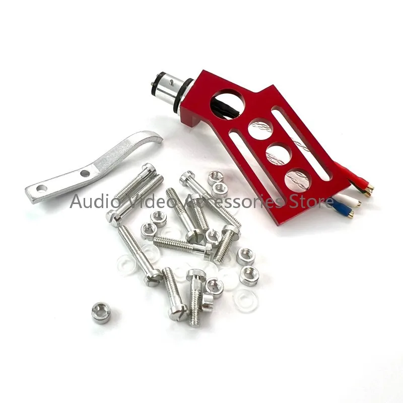 Cartucho de liga de alumínio stylus suporte escudo com fio prata pura esterlina para plataforma giratória lp vinil record player acessório alta fidelidade