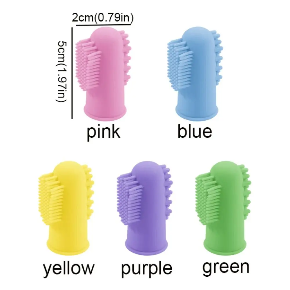Silicone Pet Finger Toothbrush Soft 360° Cleaning Pet Oral Cleaning Toothbrush Bite Resistant Cats Mouth Cleaner Oral Cleaning
