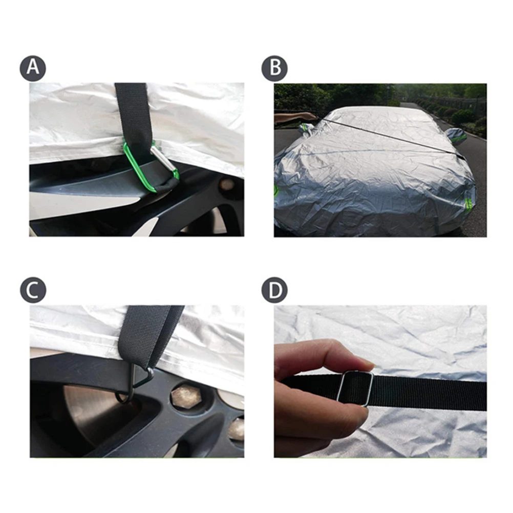 

2 Pcs Car Clothes Tie Rope Belt Wind Protector for Cover Black Fixing Covers