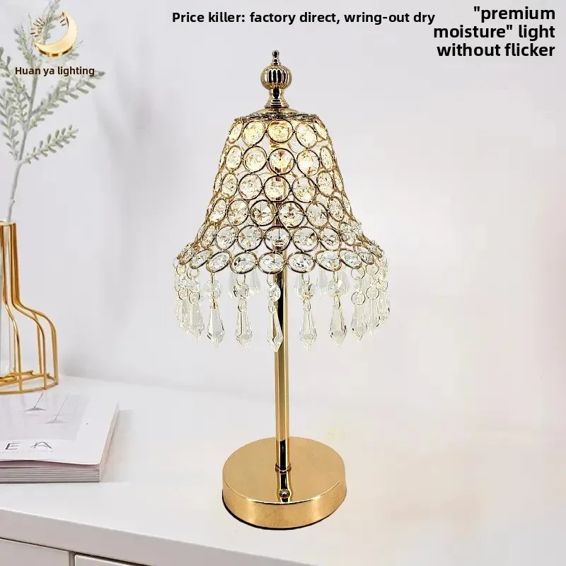 crystal tablelight luxury high-end decorative ornament French night  bedroom bedside  living room atmosphere