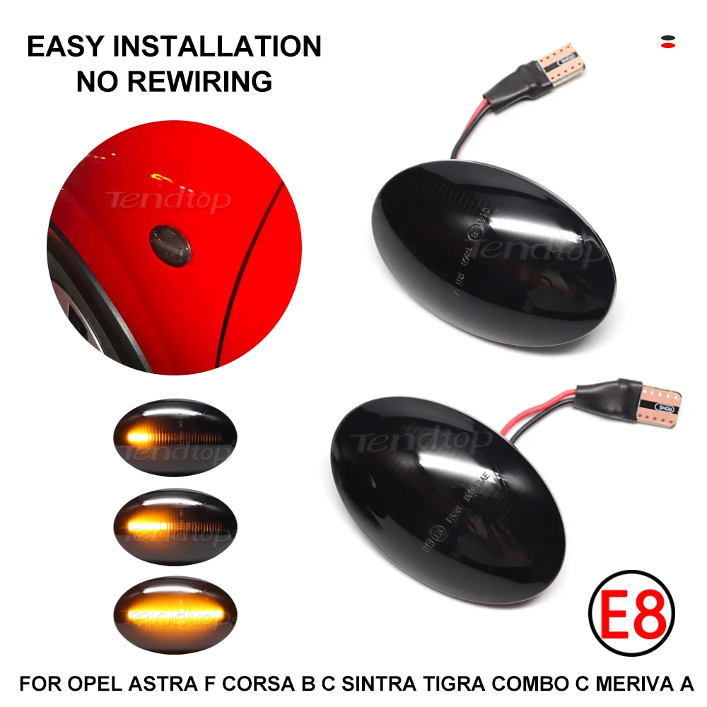 Dynamic Amber LED Side Marker Light Turn Signal Lamp For Opel Corsa B C Astra F Combo B C Meriva Tigra A Sintra Vita
