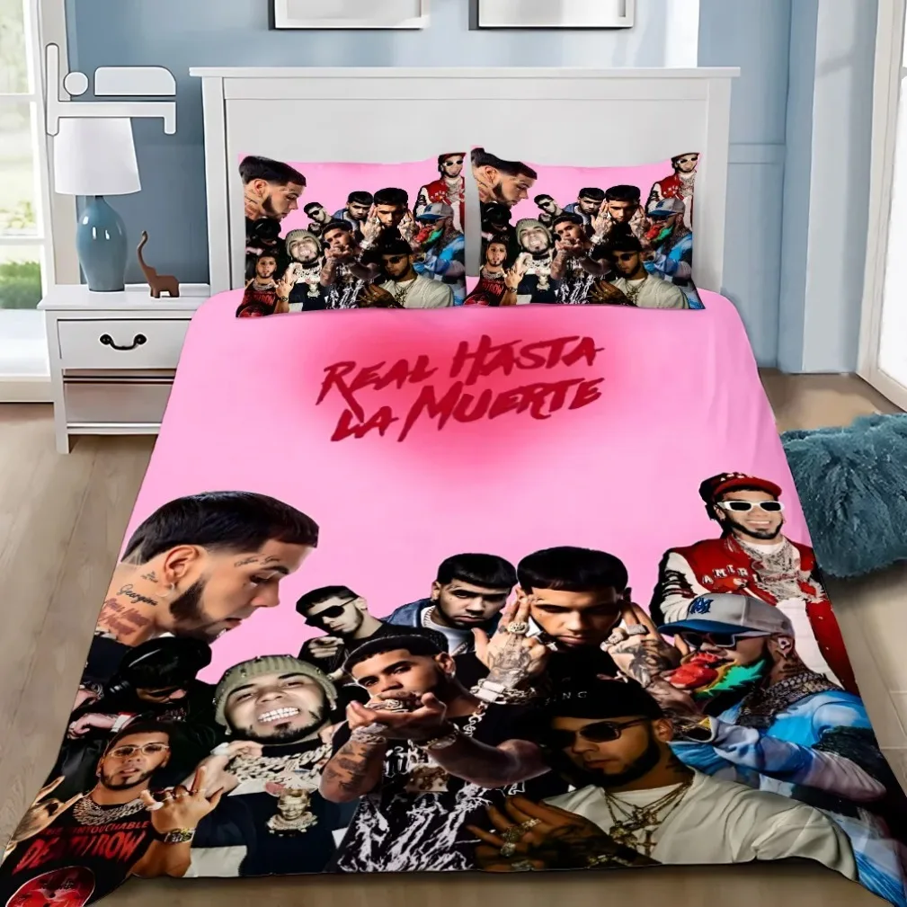 Singer Anuel AA Real Hasta La Muerte Bedding Set 3D High Printing Anuel AA Duvet Cover Pillowcase Adult Children Gift