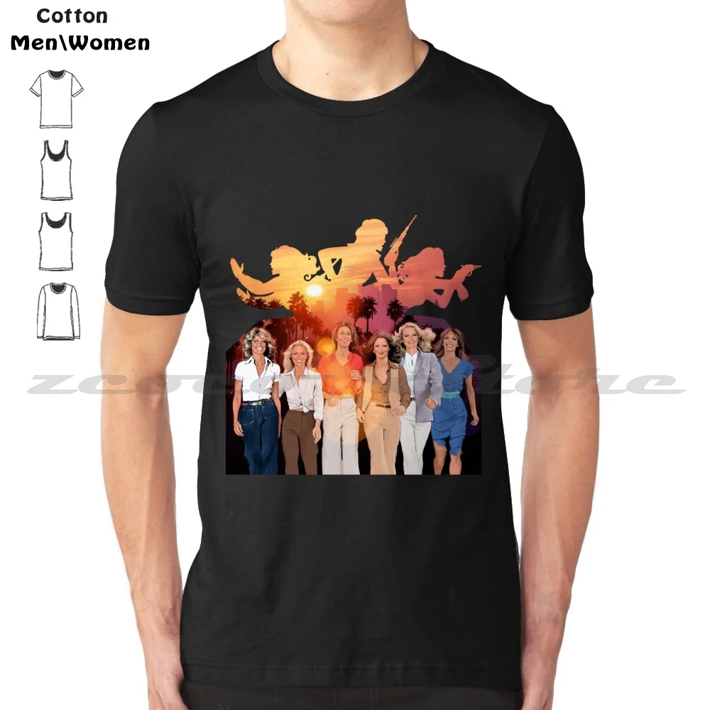 Once Upon A Time 100% Cotton Men And Women Soft Fashion T-Shirt Jaclyn Smith Farrah Fawcett Kate Jackson Cheryl Ladd Shelley