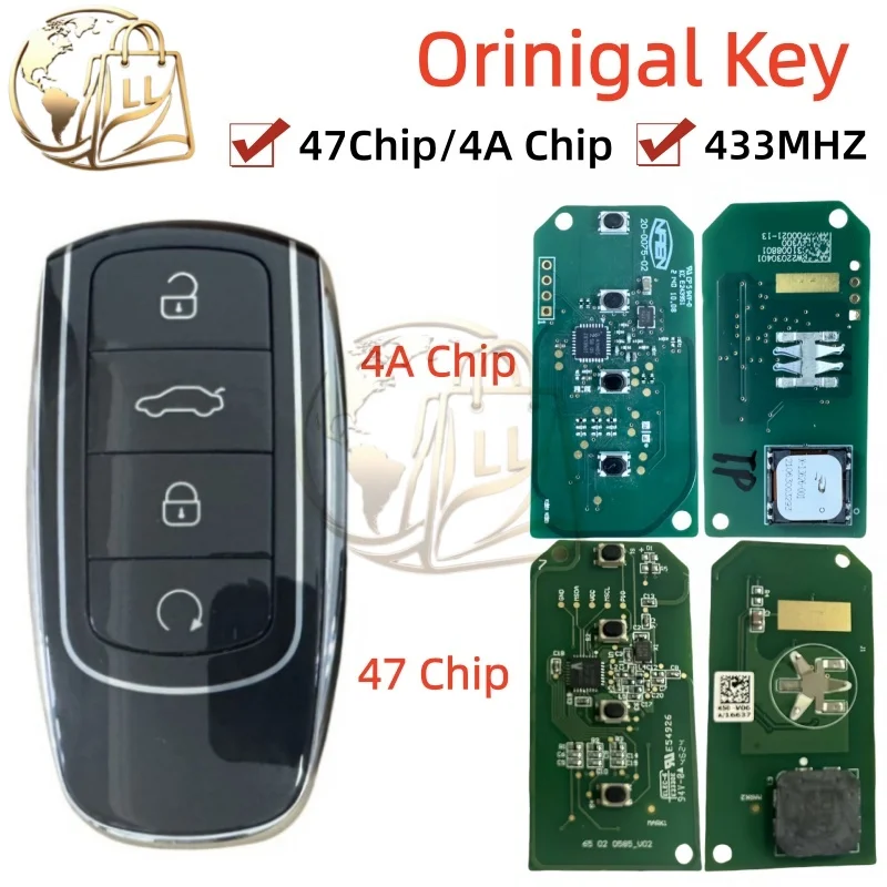 Original Car Keyless Go Smart Remote Key 433Mhz ID47/4A Chip for Chery Tiggo 8Plus Tiggo Tiggo 8Pro OMODA Intelligent Remote Key
