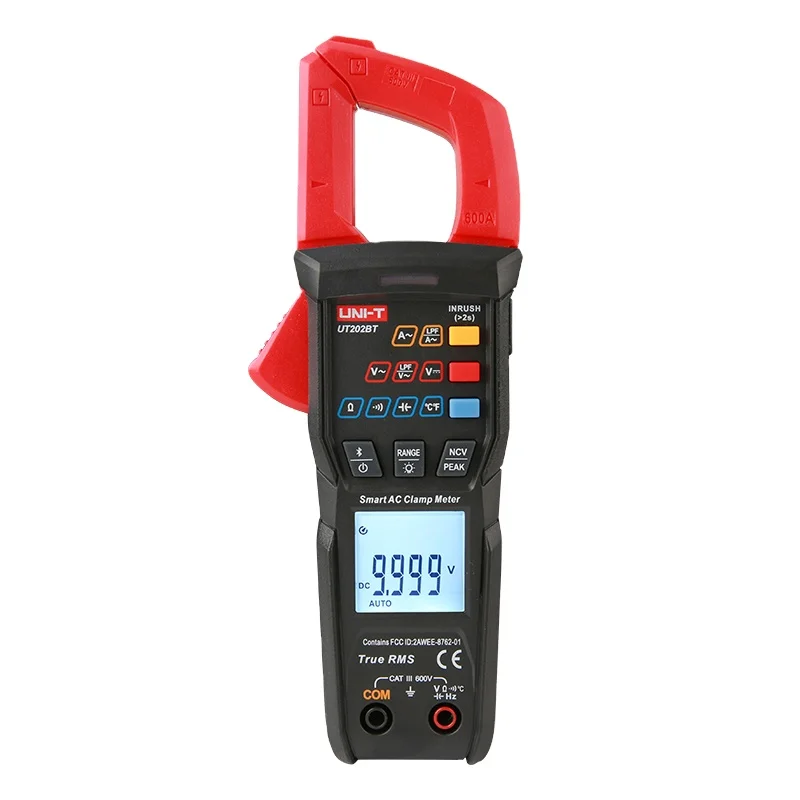 UNI-T Digital Clamp Meter UT202S UT202BT 600A DC Current Pliers Ammeter Voltage Tester Temperature Frequency Meter Auto Range