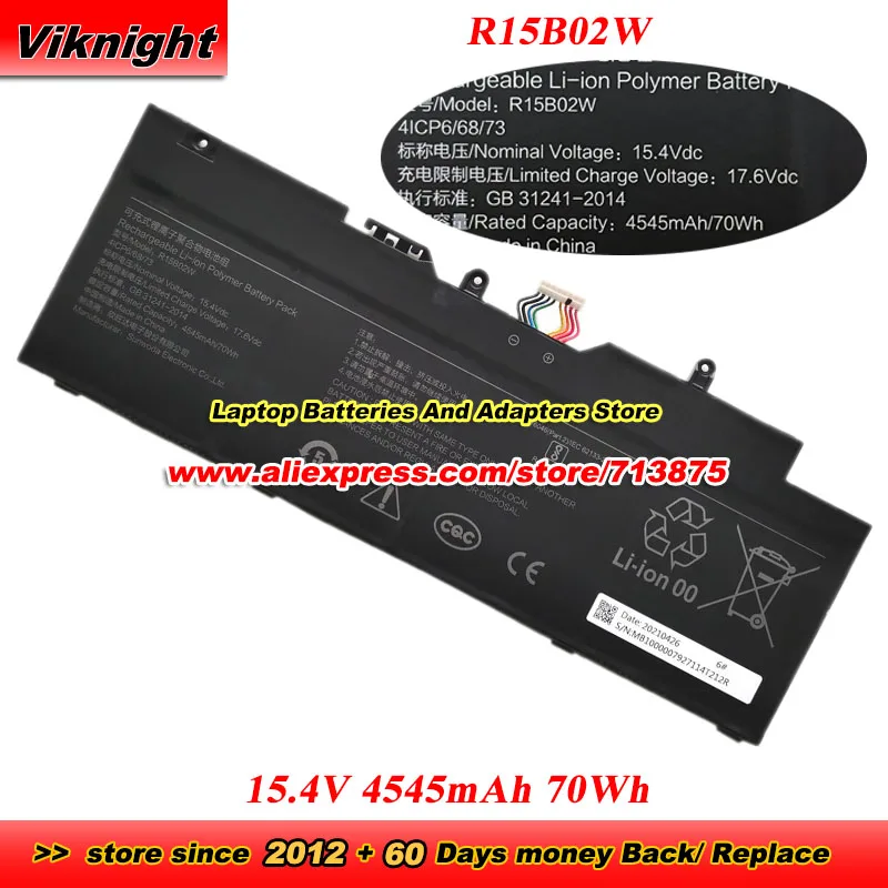 R15B01W R15B03W R15B03W R15B05W R15B06W R15B07W Battery For Xiaomi Redmi Book Pro 15 2021 2022 OLED Pro X15 Enhanced Edition