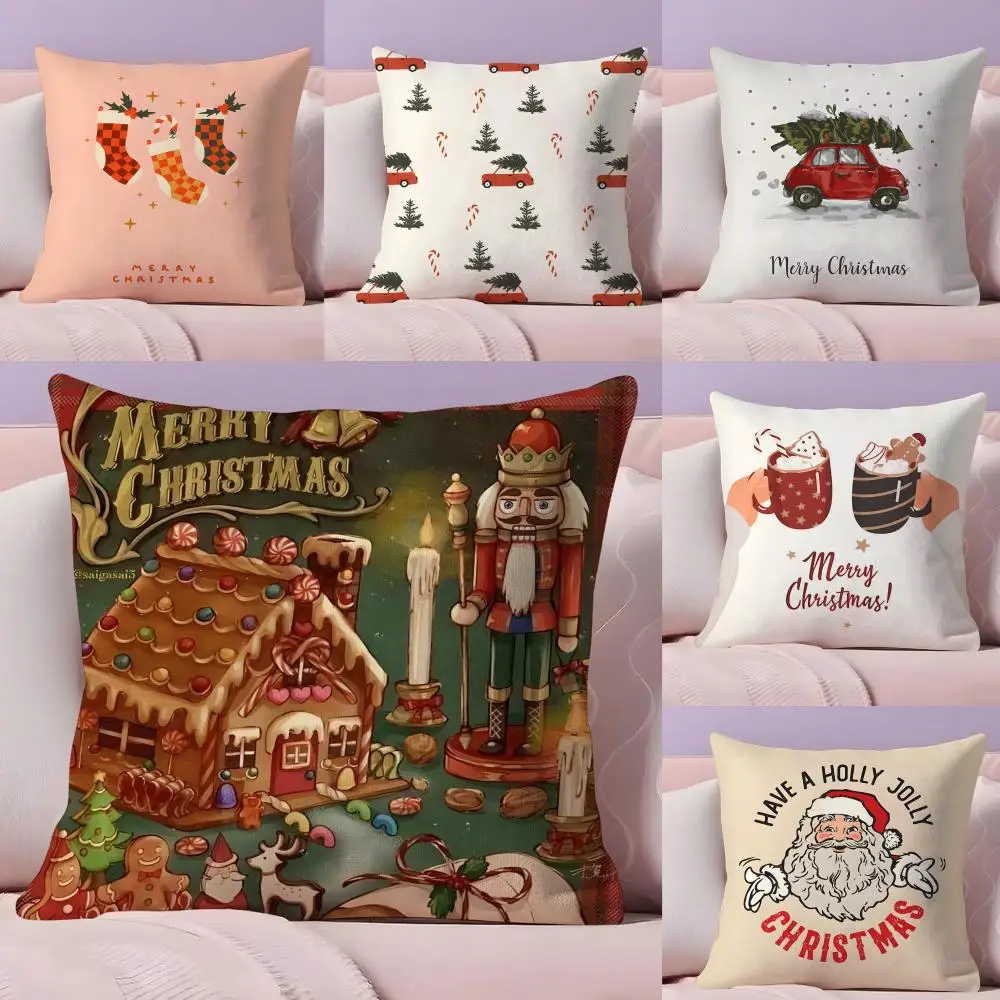 Frohe Weihnachten Home Dekoration Kissenbezug Plüsch Stoff weiche doppelseitig bedruckte Sofa warme Winter Home Geschenk Kissenbezug